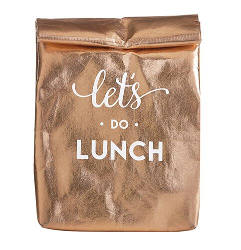 Let's Do Lunch Washable Paper Insulated Bag in Rose Gold | Pack of 4