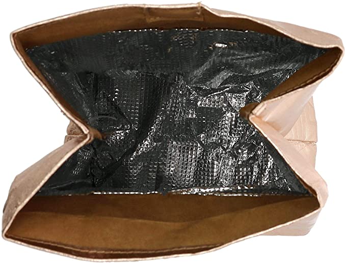 Let's Do Lunch Washable Paper Insulated Bag in Rose Gold | Pack of 4