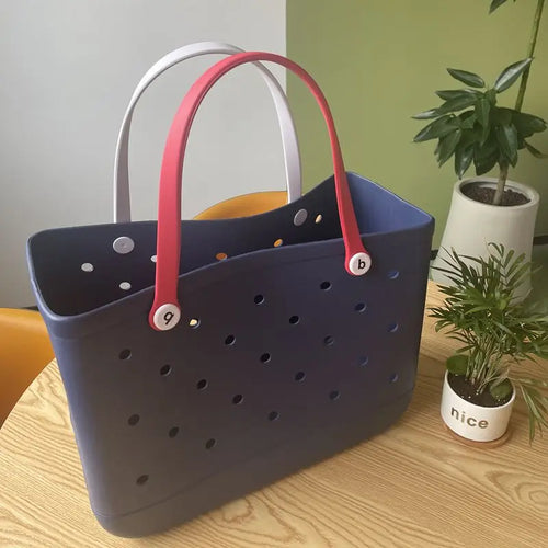 Tote Silicone Basket with Sand Waterproof Travel Bag Sandproof