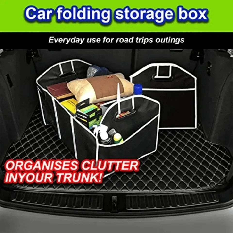 Car Foldable Storage Box Breathable Durable Non Woven Storage Bag 3 Compartments Auto Trunk Organizer Car Accessories Interior