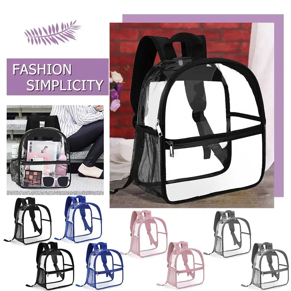 Clear Backpack Stadium Approved Transparent Clear Mini Backpack for Women Men Backpack for Concert Work Sport Festival Venues