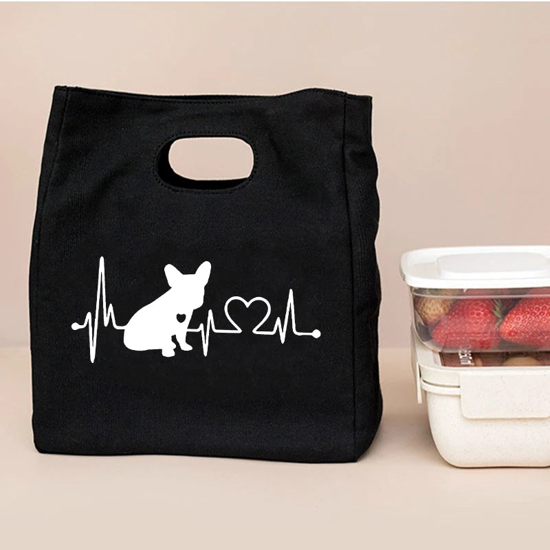 Lifeline Print Fresh Cooler Bags Canvas Portable Thermal Lunch Bags for Women Convenient Lunch Box Tote Dinner Food Bento Pouch