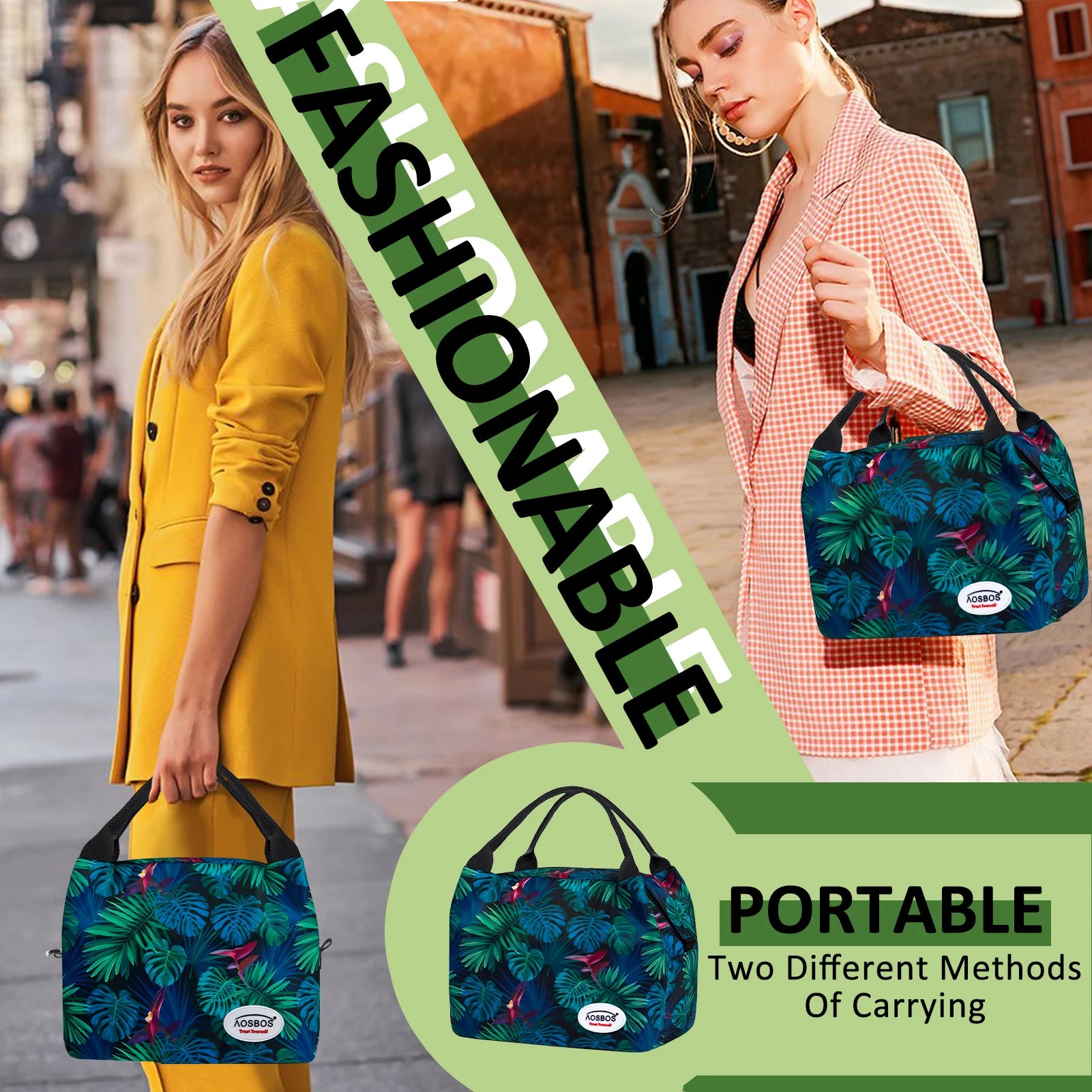 Aosbos Lunch Bag Women Small Lunchbox for Adults Insulated Lunch Bags for Women Lunch Tote Bag Lunch Cooler Lunch Box Bag lonche