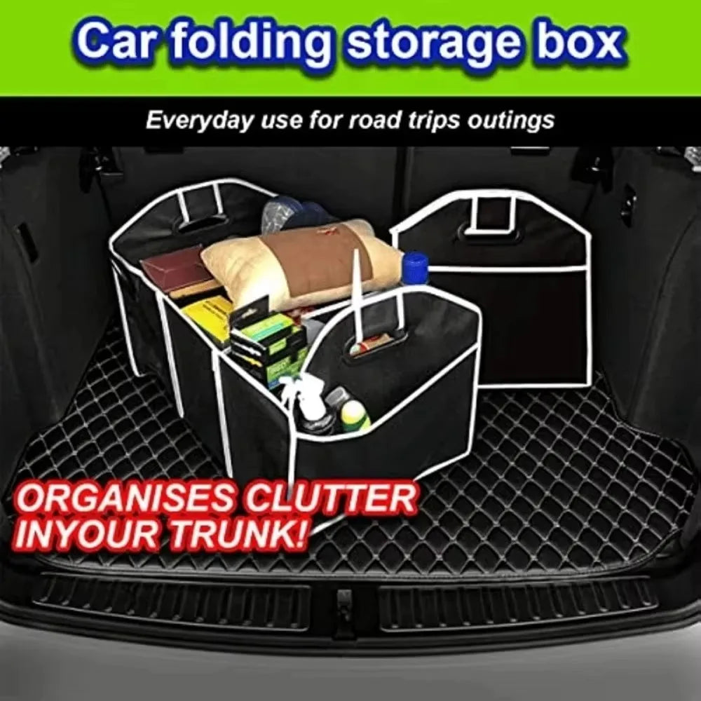 Car Foldable Storage Box Breathable Durable Non Woven Storage Bag 3 Compartments Auto Trunk Organizer Car Accessories Interior
