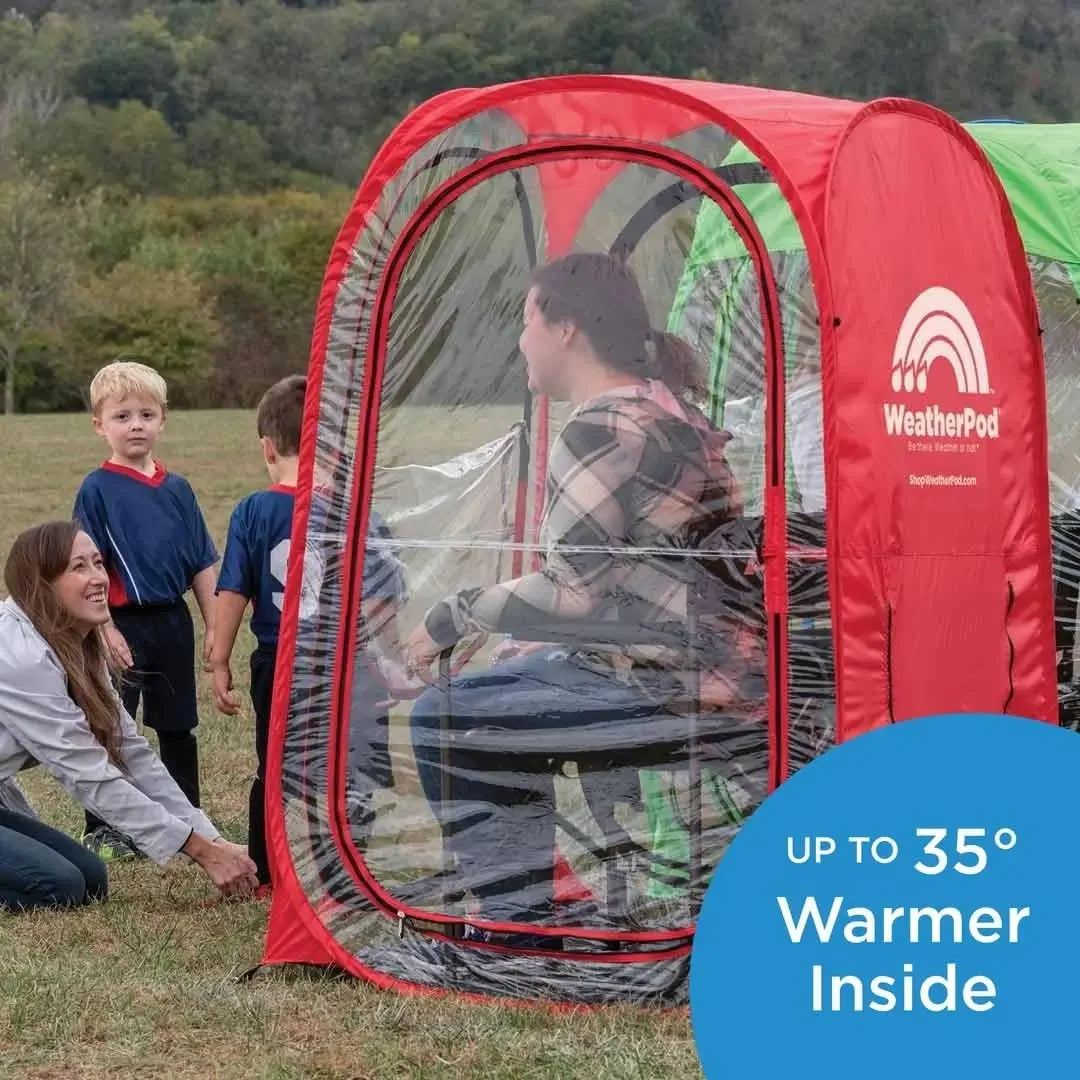 The Original Shark Tank Side-by-Side™ 2-4 Person Pop-Up Pod - Stay Warm, Dry, and Out of The Sun - Weather Pod for Sports, Rain,