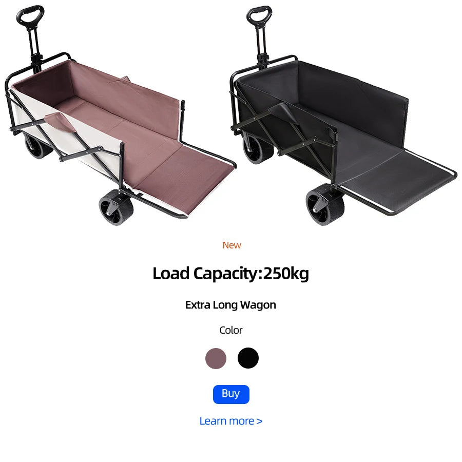Collapsible Folding Utility Beach Cart Wagon Heavy Duty Large Capacity Fold Wagon Outdoor Trolley Portable Garden Camping Cart