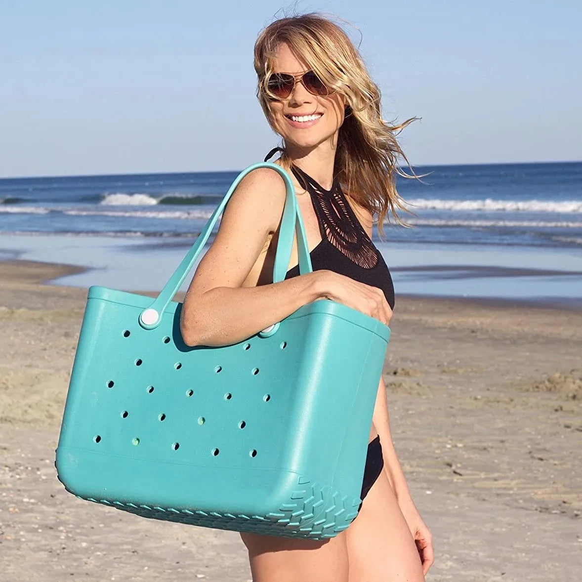 Tote Silicone Basket with Sand Waterproof Travel Bag Sandproof