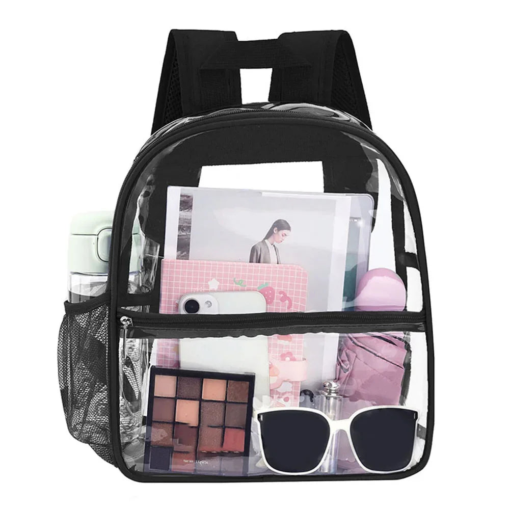 Clear Backpack Stadium Approved Transparent Clear Mini Backpack for Women Men Backpack for Concert Work Sport Festival Venues