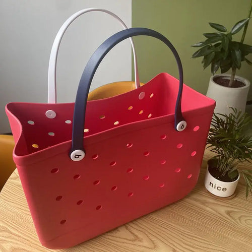 Tote Silicone Basket with Sand Waterproof Travel Bag Sandproof