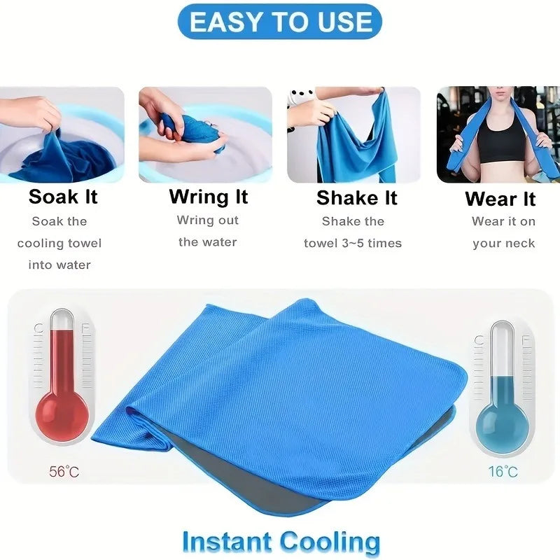 Small Silicond Ice Towel Cold Sports Cooling Ice Cold Towel Cycling