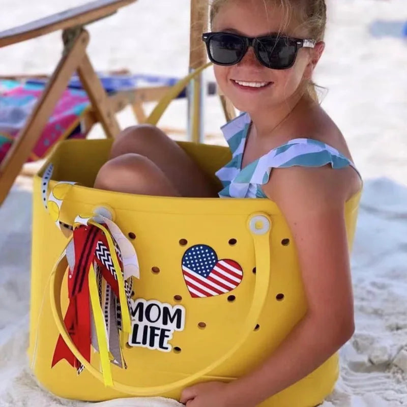 Tote Silicone Basket with Sand Waterproof Travel Bag Sandproof