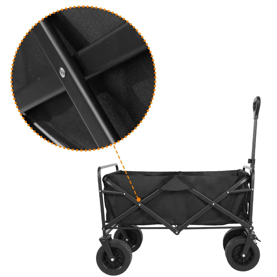 Collapsible Folding Utility Beach Cart Wagon Heavy Duty Large Capacity Fold Wagon Outdoor Trolley Portable Garden Camping Cart