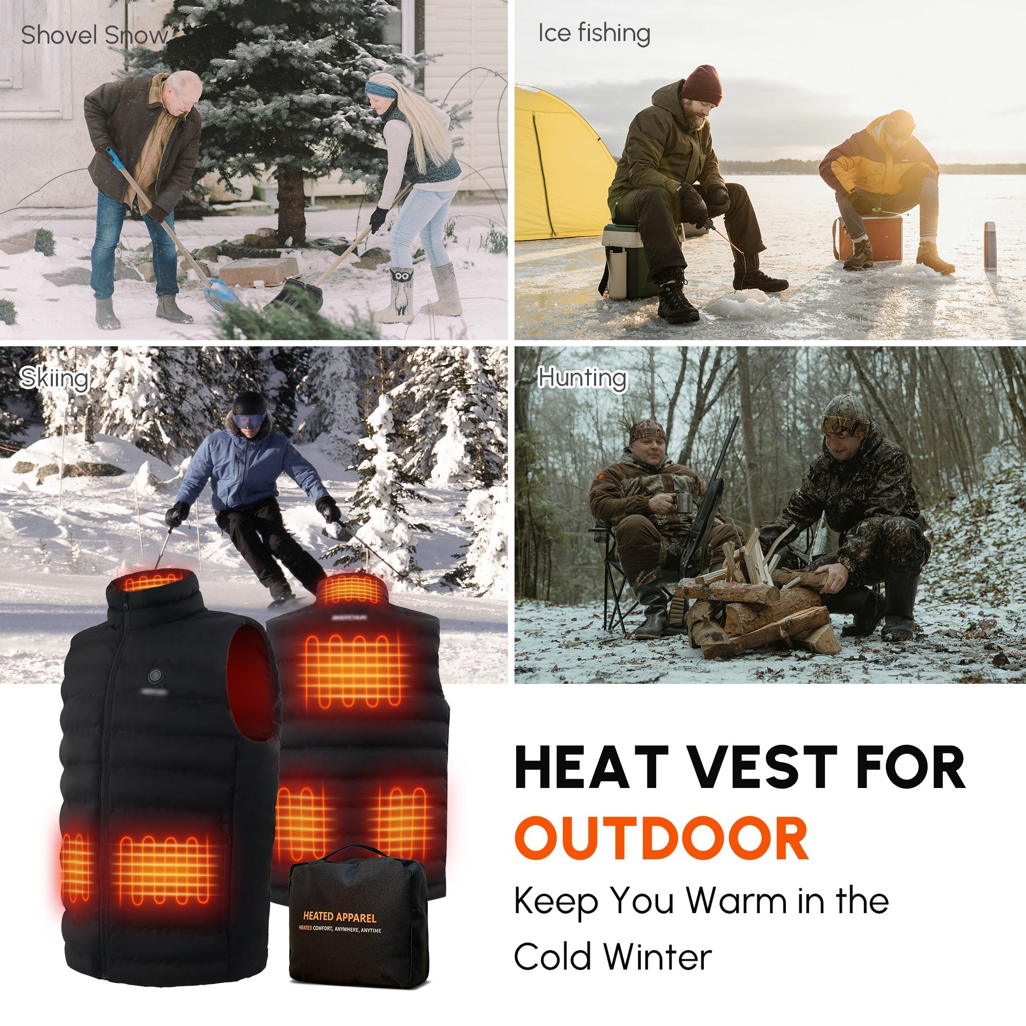 Heated Vest for Kids with Battery Pack Included, 6 Zones Electric