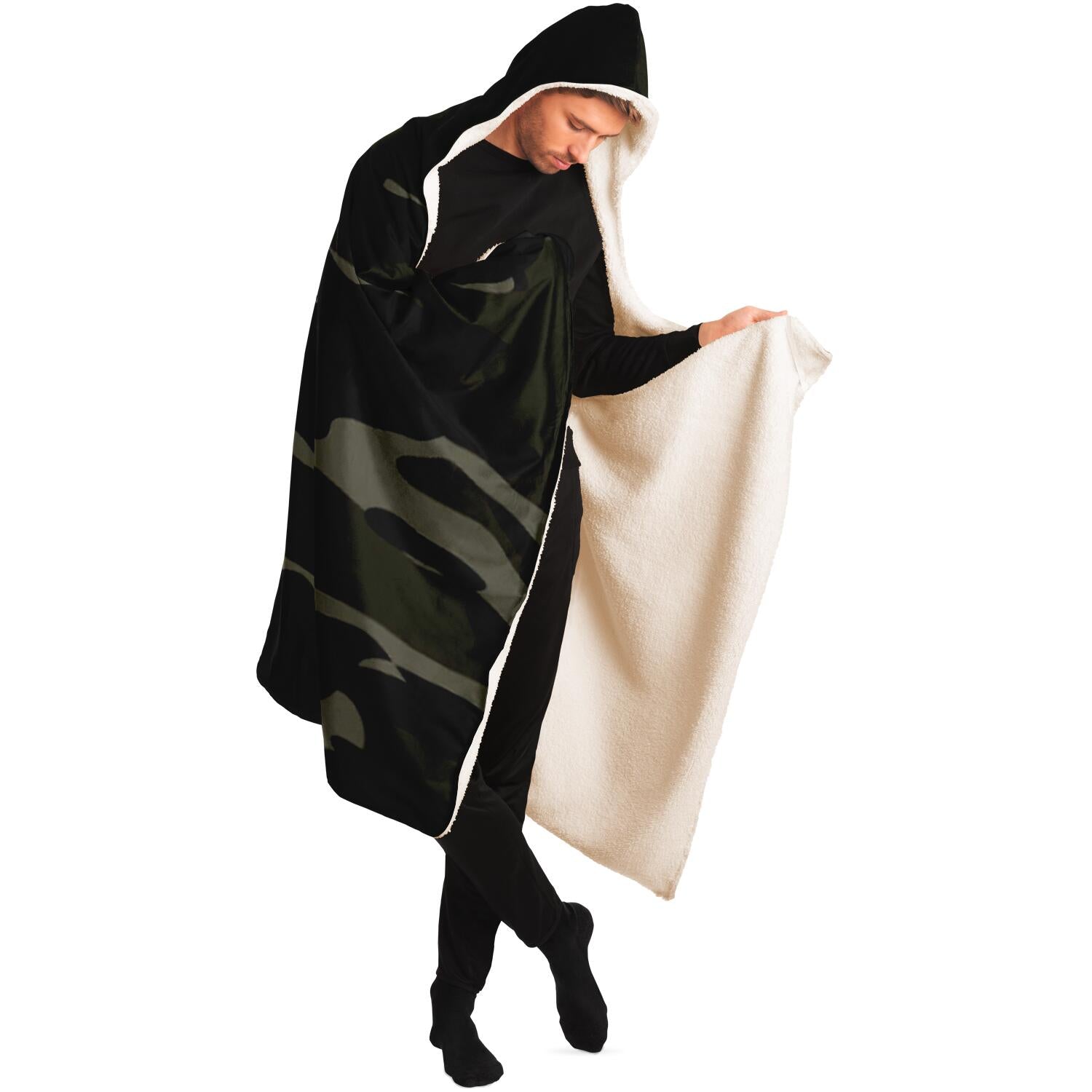 Dark Camouflage Pattern Plakat Hooded Blanket